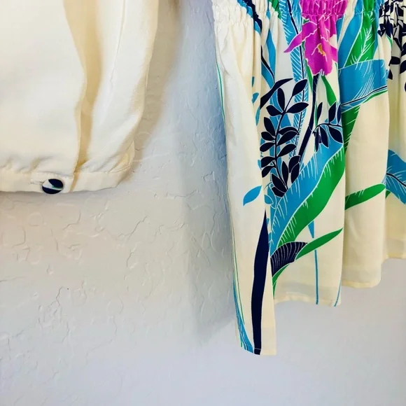 Anthropologie Yumi Kim Cream and Purple Floral Blouse Anthropologie size XS - Picture 8 of 10